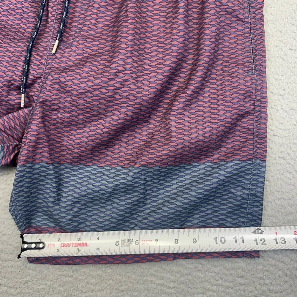 Micros Swim Trunks Mens XL Blue Red‎ Geometric Mesh Lined Beach Summer Surf NEW